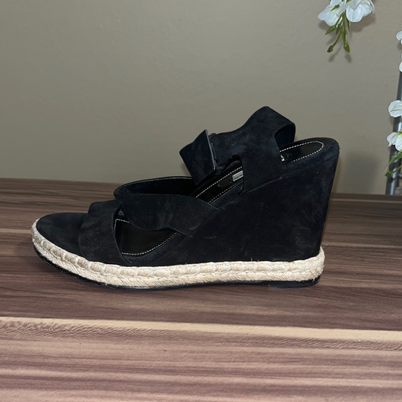 BALENCIAGA ROPE TRACK SUEDE LEATHER WEDGE SANDALS - Picture 6 of 16